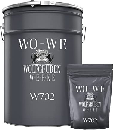WO-WE 2K Peinture pour sol W702 résine époxy beton garage revêtement industriel Gris anthracite RAL 7016-10Kg