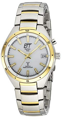ETT Eco Tech Time Funk Solar Herren Uhr Analog mit Edelstahl Armband EGS-11443-11M