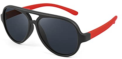 FEISEDY Kids Polarised Sunglasses for Boys Girls Toddler Age 3-14 B2789 | UV400 Protection, Rubber Lightweight Frame