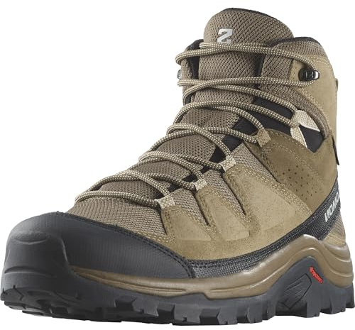 Salomon Men's QUEST ROVE GORE-TEX Leather Hiking Boots for Men, Kangaroo / Kelp / Black, 11.5