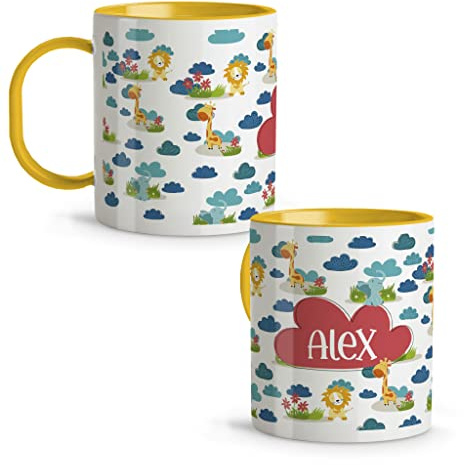 LolaPix Verre Plastique Enfant. Tasse Personnalisée Prénom.Tasse Plastique. Mug Enfant. Sans BPA. 330 ml. Animaux de la jungle