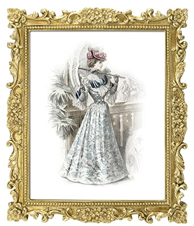 GUOER 8x10 Picture Frames Vintage Photo Frame with Glass Front Antique Picture Frame for Tabletop Wall Hanging (8x10, Shiny Golden)