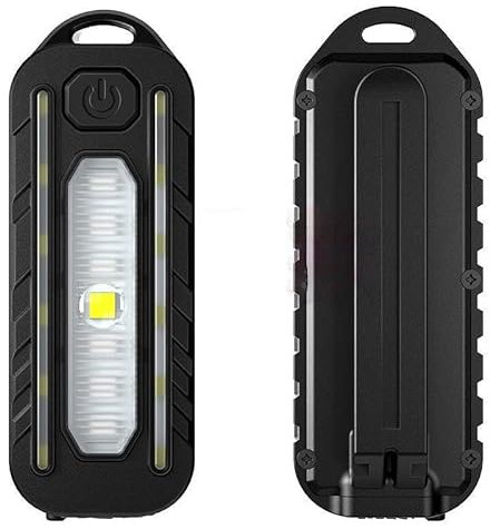 Petite lampe de poche LED super lumineuse avec 5 modes d'éclairage, lumière rouge et bleue clignotante, clip portable, rechargeable par USB, mini lampe de poche étanche