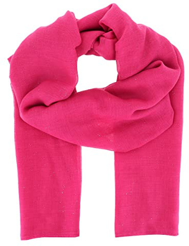 Moonbow Grand Foulard Femme Paillettes 100% Viscose - Long et Rectangulaire 180cm x 90cm - Original Chic Coloré et Pailleté Moderne et Tendance - Etole pour Mariage (Fushia)