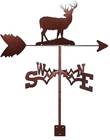 Wetterfahne Tier Wildelch Form Wetterfahne Wetterhahn Messwerkzeuge Edelstahl mit Anti-Rost-Beschichtung für Outdoor-Tierhalterung Decor Craft