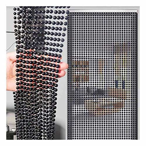 Acryl Kristall Perlen Vorhänge, String Beads Tür Vorhang Raumteiler Zimmer Trennwand Vorhänge Home Hochzeit Dekor (Farbe : Schwarz, Größe : 80strands-80x200cm)