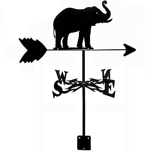 Metallelefant-Wetterfahne Wetterfahne | Windrad Deko-Gartenstecker mit Elefant | Elefantengarten-Wetterfahne