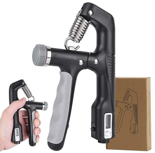 Handtränare underarmstränare, fingertränare med räkningsfunktion 10–100 kg med räkningsfunktion justerbar hand grepp underarmsverktyg fingerhantel träningsutrustning greppkraft tränare för fitness