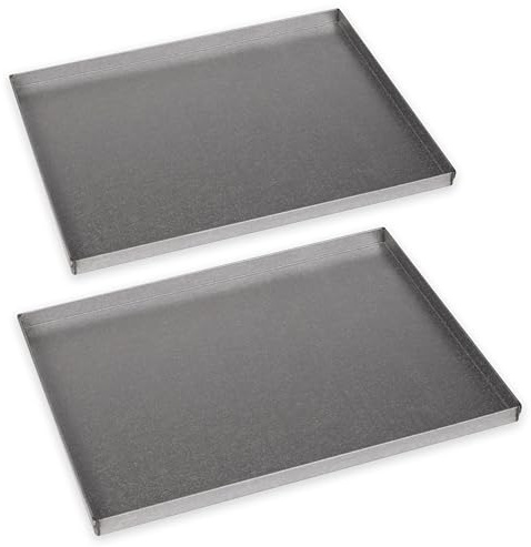Silicon-Tech | 2 Teglie da Forno 30x40x2cm| Lamiera Alluminata Naturale | Professionali