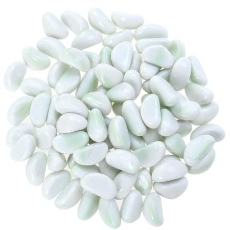 Happyyami Pierre DéCorative Pour Aquarium - Galets Blancs 2.50 X 1.40 Cm Pour Micropaysage DéCoration De Bouteille Mousse Et Gravier Artificiel