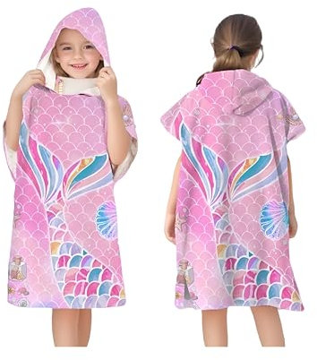 Proumhang Poncho de Surf/Baño/Piscina/Playa para Niños,Toalla de Microfibra con Capucha,Toalla de Playa con Capucha,Watersport Capucha Poncho Toallas para Niños Niñas Estilo 6 75x60cm