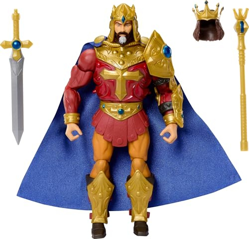 Masters of the Universe Masterverse Actionfigur ca. 18 cm, New Eternia König Randor, MOTU Spielzeugheld von Eternia, Umhang und Rüstung, 30 Bewegungspunkte, JBP79, [Mehrfarbig]