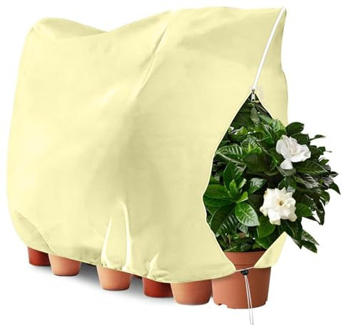 OFFCUP Plant Fleece Frost Protection Cover, 1pc 60GSM 200×240cm Garden Fleece Frost Protection with Zip, Winter Plant Cover for Olive Tree Potted Palms Shrub, from Birds and Insects