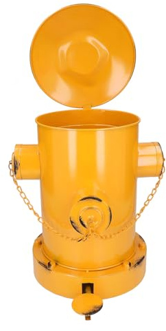 Bote de Basura Exclusivo de Hierro para Boca de Incendios, Contenedores de Basura Industriales de Estilo Vintage para el Hogar, la Cocina o el Jardín, con Diseño de Tambor de (B)
