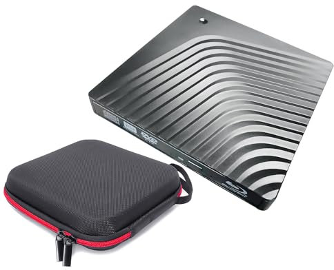 Grabador/reproductor Blu-ray externo USB-C 2 en 1 BD-RE DL + funda de transporte, para laptop HP Spectre Envy X360 ZBook Fury Firefly 14 16 15 13 17 G5 G6 G9, unidad de escritura de doble capa BD-R