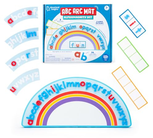 Learning Resources ABC Arc Mat AlphaMagnets Set, Alphabet Magnets for Kids, Magnetic Spelling Set & Letter Learning Board, Classroom ABCs Activity for Kids Ages 3 4 5+