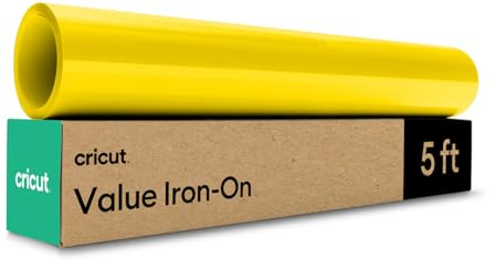 Cricut HTV Heat Transfer Vinyl | 1.5 m | Yellow | Iron-On HTV Vinyl for Fabric, Perfect for Custom T-Shirts & DIY Clothing