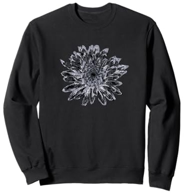 Fleur de dahlia noire et grise Sweatshirt