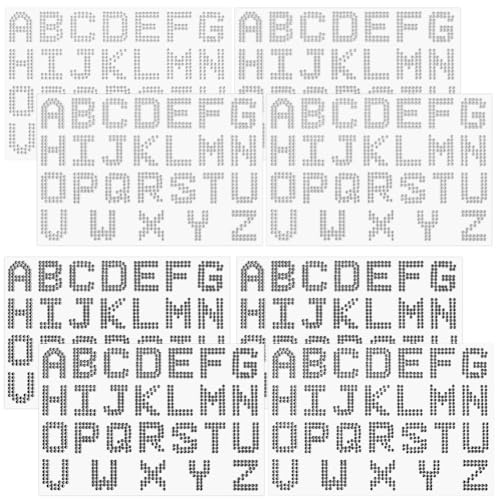 craspire 208 Stück Strass Alphabet Glitzer Buchstabenaufkleber Silber Schwarz Buchstaben A–Z Glitzer Alphabet Kristall Selbstklebende Diamant Buchstabenaufkleber Für Kunsthandwerk Kleidung DIY