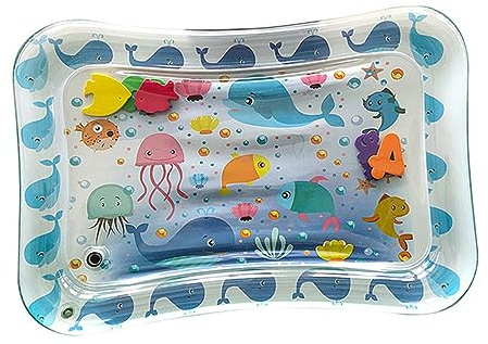 FUNNETOYU Alfombrilla Inflable para Bebés con Estampado Submarino Cojín Acuático Sensorial para Estimulación Cojín de Duradero y Fácil de Inflar para Mantener Verano Diseño Portátil y