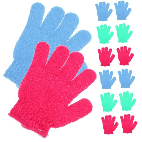 CORHAD 14 pièces Lot de Gants Exfoliants Bain Doigts pour Garçon Fille Gants Massage Dos Gommage Corps Multi- Microfibre Douce pour Nettoyage Profond et Peau