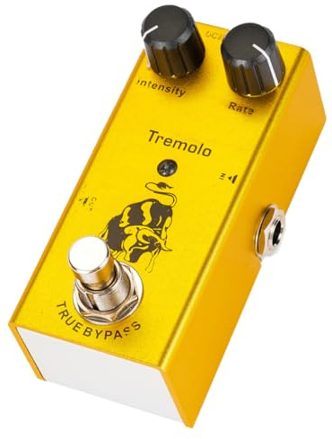 CONGARTENO Pedale Tremolo e Regolazione Fine True Bypass per Chitarra Elettrica per Ridurre la Perdita di Tono in Lega Gialla, Design Unico per Ragazzo Ragazza e Musicisti