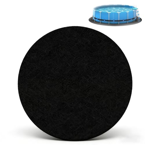 CAIEJSAEN Tapis de Sol Piscine Extérieur, 305 CM Tapis sous Piscines Hors Sol Rond, 200 g/m², géotextile Non tissé, Installation Facile, Découpe Simple, Protection pour Éviter Perforations Objets