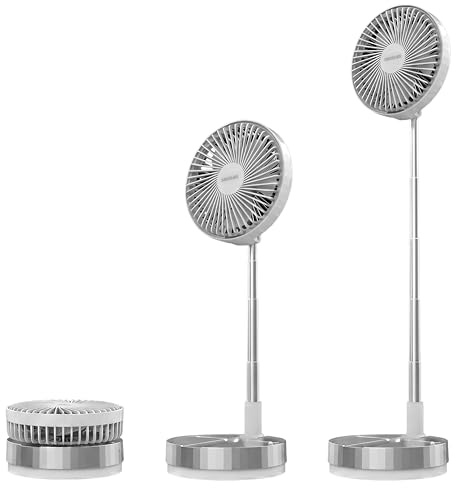 Cecotec Ventilador Portátil con Mando EnergySilence 800 FoldAir Portable Control Cool. Inalámbrico con Batería 7200mAh, Diseño Plegable y Telescópico, 8 Pulgadas, 4 Velocidades, Oscilación