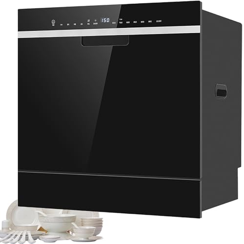 Bänkdiskmaskin, Stor Kapacitets Inbyggd Diskmaskin – Tvätta 12 Kuvert Med 6 Tvättprogram, 360° Sprut Och Ptc-varmluftstorkning För Familj Och Företag