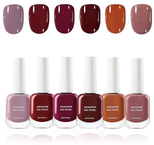 AYBUY Nagellacksset, 6 färger baslack top coat gel, gel nagellack nagelkonst manikyr nageldesign blötläggning nagellack gel för nagelstudio och gör-det-själv-hem (10 ml x 6, stil A-2)
