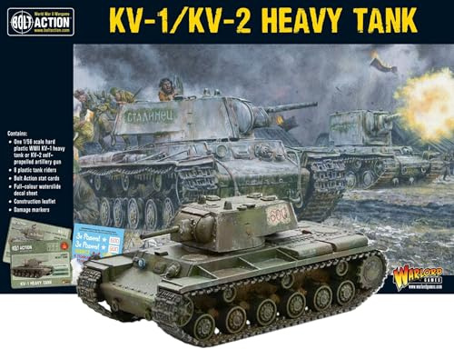 Warlord Games Soviet Army KV1/2 Heavy Tank - 1:56 / 28mm Plastic Scale Model Tank for Bolt Action Highly Detailed World War 2 Miniatures