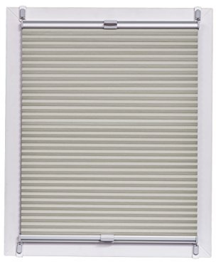 Sunlines Wabenplissee Made in Germany, Verdunkelung, Klemmfix Silbergraue Schiene, 120 x 150, Stoff, Grau, 120 x 2.3 x 150 cm