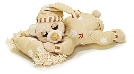 Teddys Rothenburg Teddybär Schnarchbär liegend mit Kissen beige 20 cm Plüschteddybär