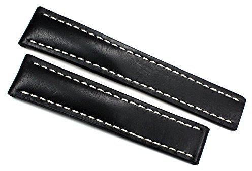 RIOS1931 Herren Leder Uhrenarmband Faltschließe Breitling 22 Millimeter Braun Modern Klassisch Pilot Sport Robust 3.5 Millimeter