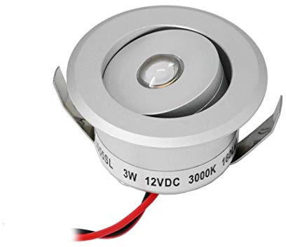 VBLED® 3W LED Mini Einbauspot -OCULOS Minispot - 12V DC Dimmbar- IP44-3000K - Schwenkbar - Silber