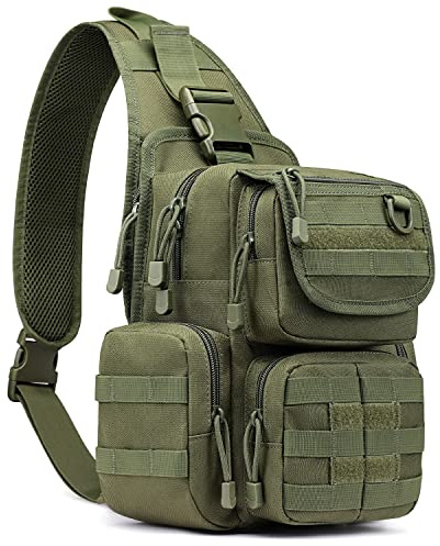 G4Free Taktisch Brusttasche Military Schultertasche Chest Sling Pack | Molle Armee Crossbody Bag Militärisch Umhängetasche Single Strap Rucksack für Reisen Wandern Camping Trekking