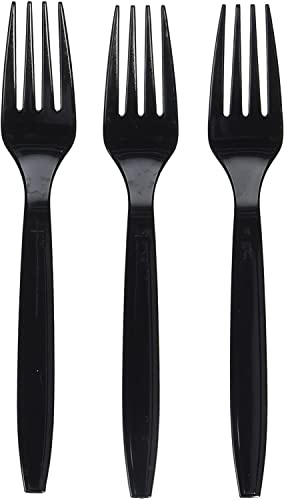 Black Forks | Heavy Duty Fork (Pack of 50) Tableware and Dinnerware