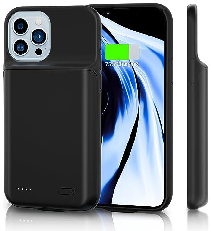 HUOBAO Akkuhülle für iPhone 13 Pro 6000mAh,Zusätzliches Akku-Ladegerät Akkutasche Handytasche Akkutasche Powerbank Tasche für iPhone 13 Pro, Akku Hülle Tragbare Akkutasche,6.1 Zoll