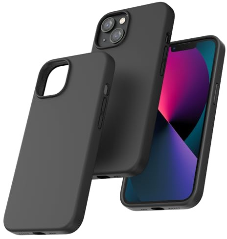 TOCOL für iPhone 13 Hülle Silikon, Stoßfest Anti-Rutsch Anti-Fingerabdruck Kratzfest Handyhülle für iPhone 13 Case, Schwarz