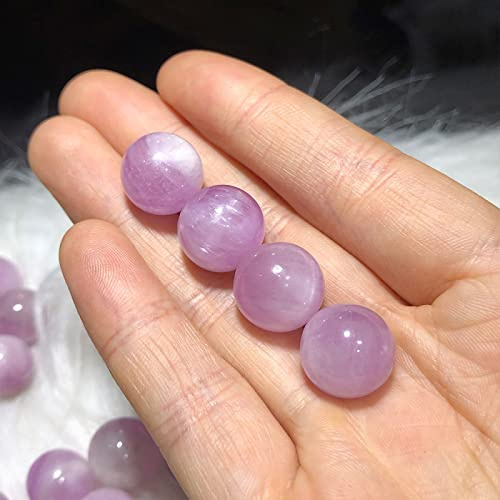 1 piccola sfera viola kunzite con cristalli di quarzo e pietra minerale Spodumene per gioielli fai da te gemme decorative, viola, 1 pezzo da 13 mm circa