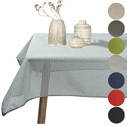 Gartentischdecke geschäumt eckig rund oval wetterfest rutschfeste Weichschaum Tischdecke abwaschbar Garten Balkon Outdoor Camping (Hellgrau, 130x160cm (BxL))