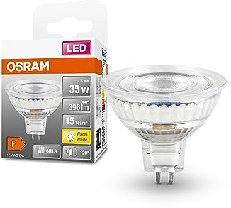 OSRAM LED SPOT MR16 GL 35 Niedervolt-LED-Reflektorlampe, Retrofit-Sockel GU5; 3, 4,3W, 396lm, 2700K, warmweißes Licht, sehr geringer Energieverbrauch, lange Lebensdauer, keine Aufwärmzeit