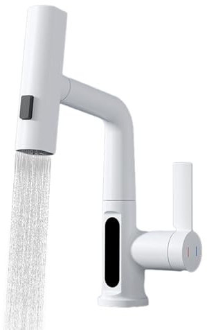 Geteawily Federspüle Wasserhahn | Verstellbarer vertikaler und horizontaler Wasserhahn | Wasserhahn mit drei Wassermodi für Küchenspüle, Badewannen, öffentliche Waschbecken, Badezimmer-Waschbecken