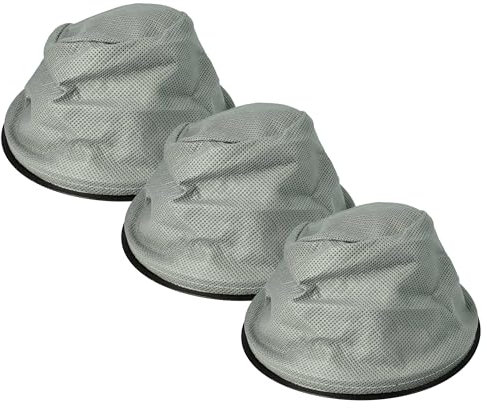 vhbw 3x filtro a sacco compatibile con Kaminer aspiracenere 10L/15L aspiratore per camino - Filtro di ricambio, lavabile grigio/nero