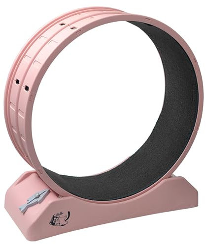 RVUEM Laufrad FüR Katzen, Laufband FüR Katzen, Katzenlaufrad Mit GroßEm Durchmesser, Mit Teppichboden, Fitness/Gewichtsverlust/Sport üBungsrad, FüR Wohnungskatzen,Rosa,80 * 35 * 85cm