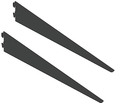 DIY Element System U-TRÄGER - Sicherheitsträger verbaubar mit zweireihiger Wandschiene - 470 mm, Stahl, Schwarzmatt, 2 Stk.