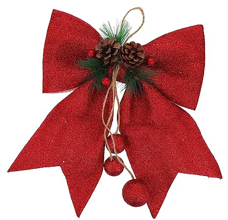 CAXUSD Roter Weihnachtsbaum- glitzernde Schleife einzigartiges -Weihnachts-Schleifen- für Weihnachtsdekorationen