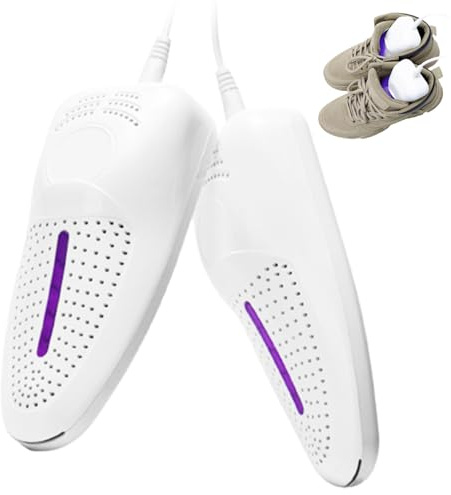 SMELEYOU Secador eléctrico de zapatos de 360°, calentamiento rápido, USB, calentador de botas de temperatura constante, portátil, para usar en guantes, sombreros, calcetines, White