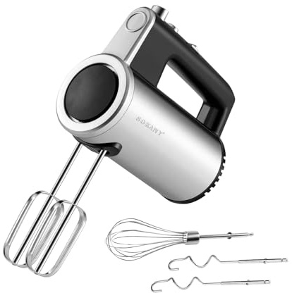SOKANY 3-in-1 Handmixer SK-02017, 800 Watt Handrührgerät mit 5 Geschwindigkeiten, Edelstahl Rührgerät mit Knethaken, Rührbesen und Schneebesen
