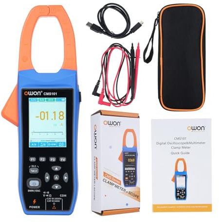 CMS101 3-in-1 1000A AC/DC Digitales Zangenamperemeter + Rekorder + Oszilloskop 20000 Zählt True RMS Auto-Range 1kHz Bandbreite NCV BLE Zangenamperemeter